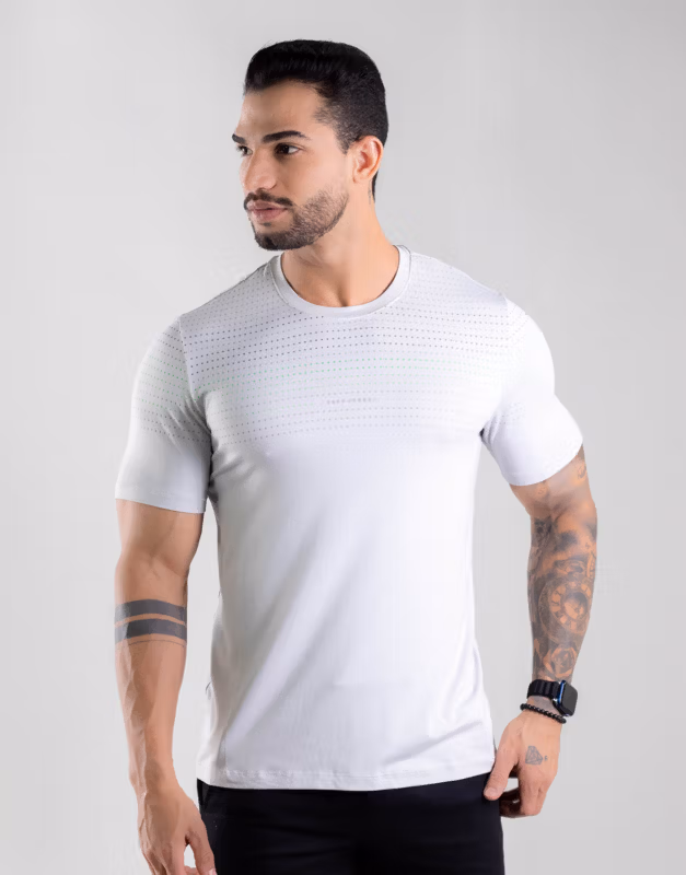 Gola redonda alta elasticidade