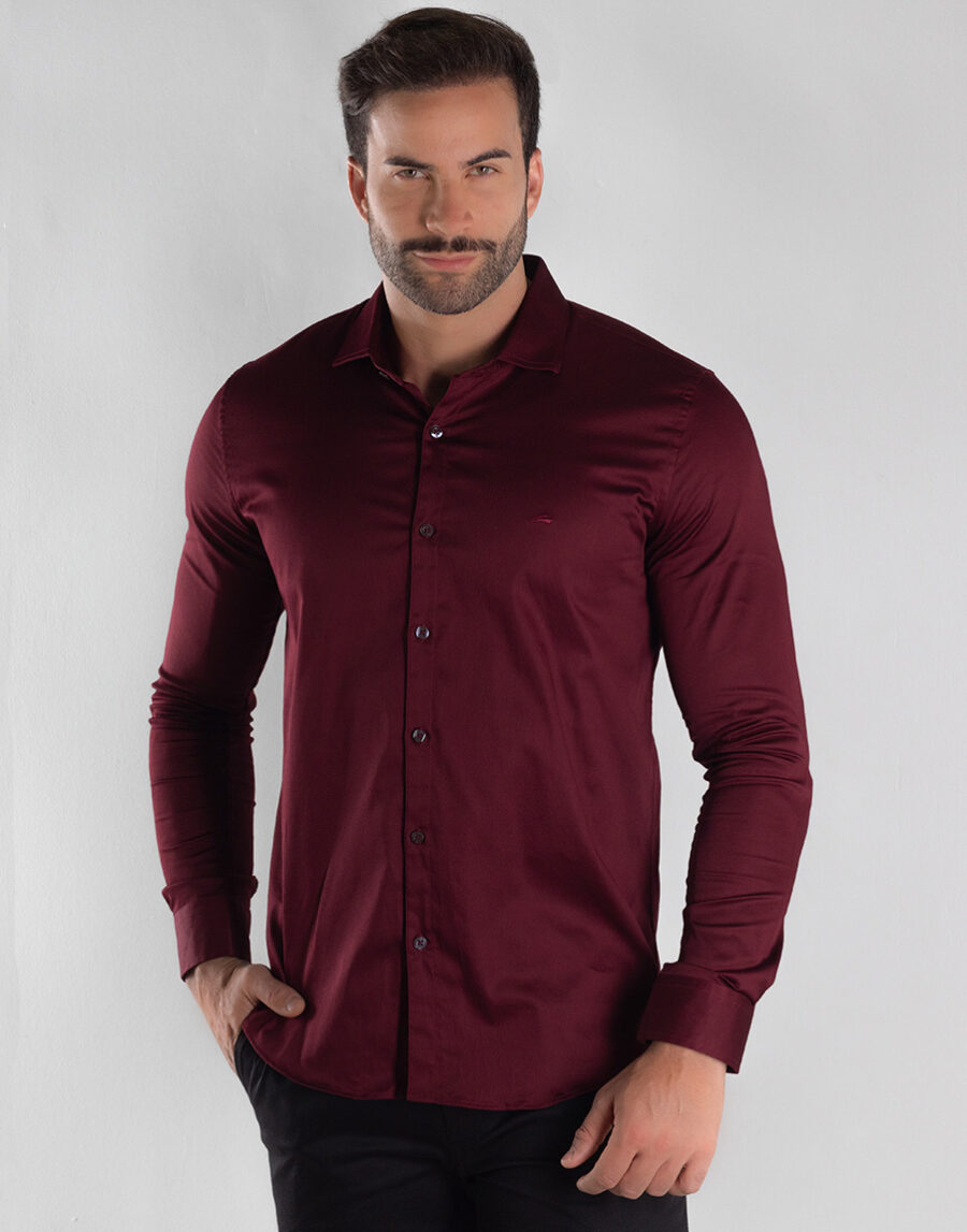 Camisa Slim Manga Longa