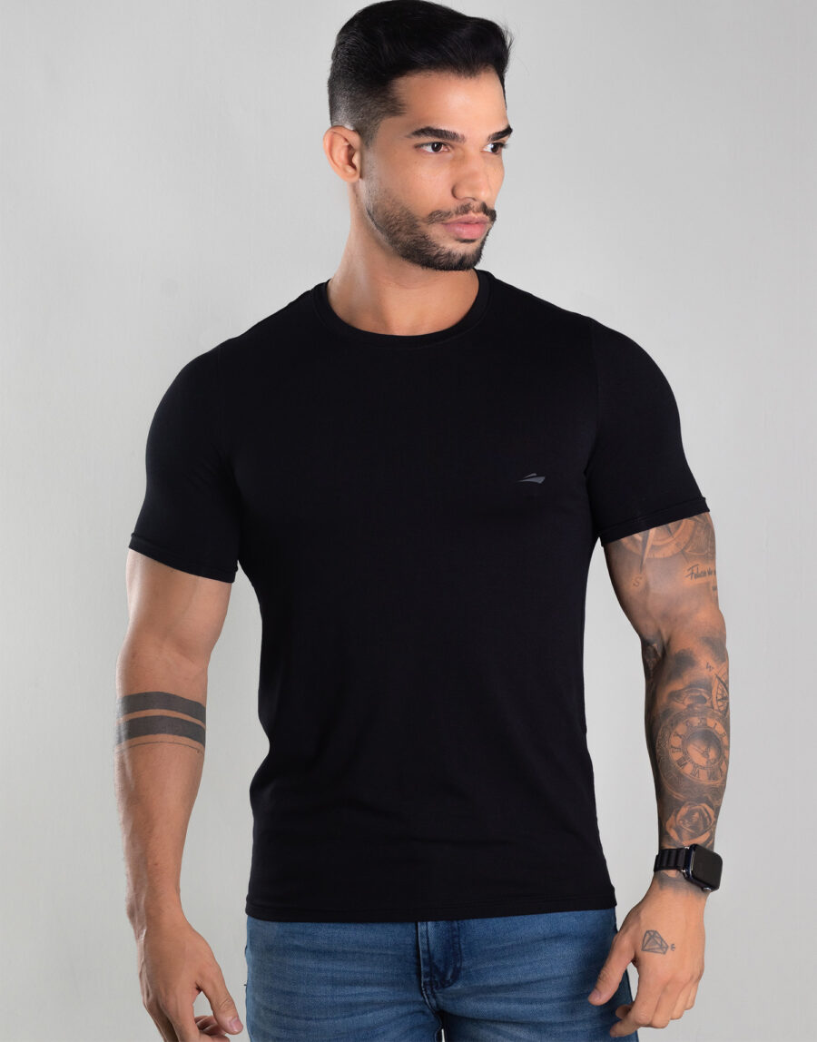 Camiseta Masculina Básica Com Elastano