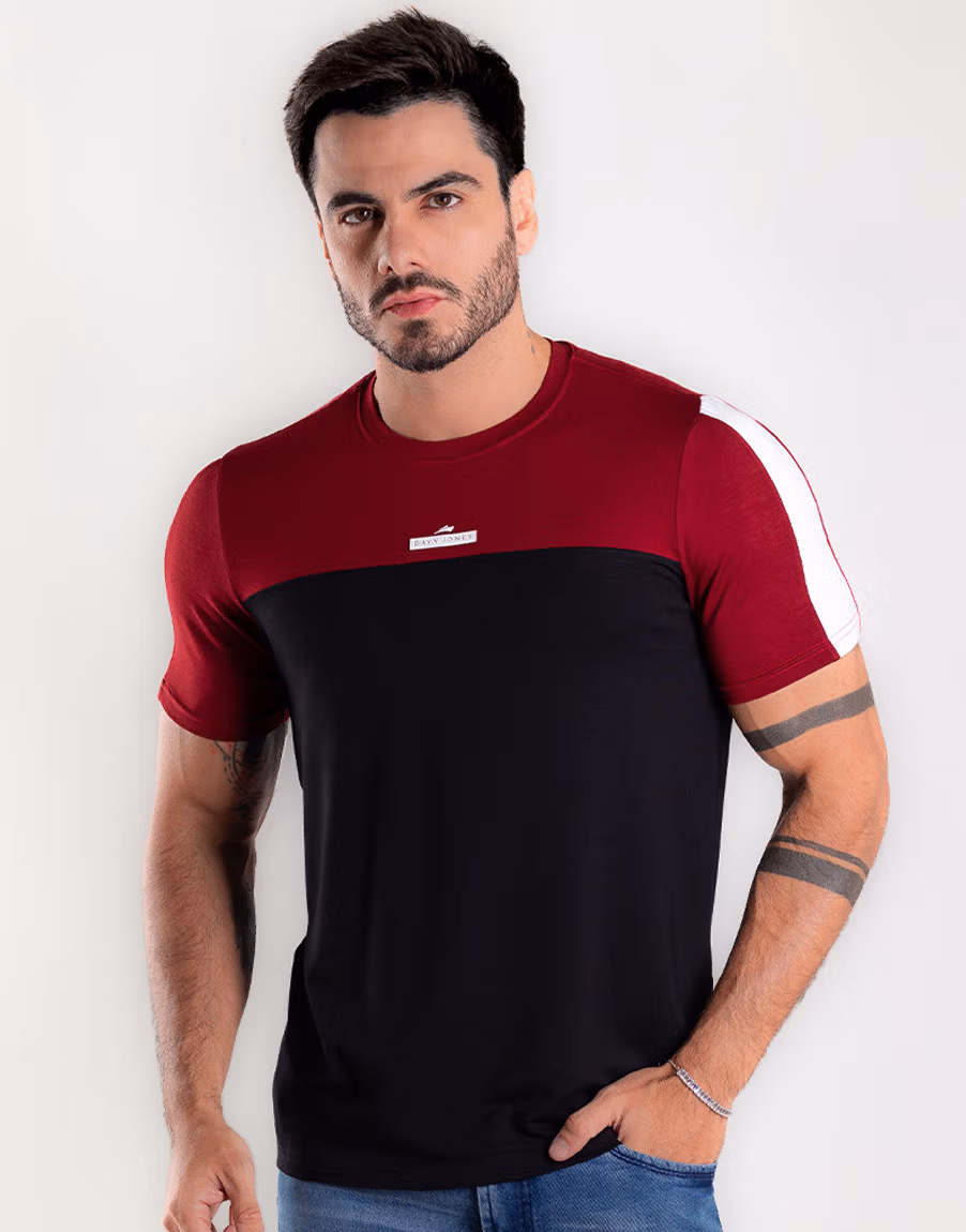 1733 Camiseta Recorte Gola Redonda Preta Davy Jones 1 2