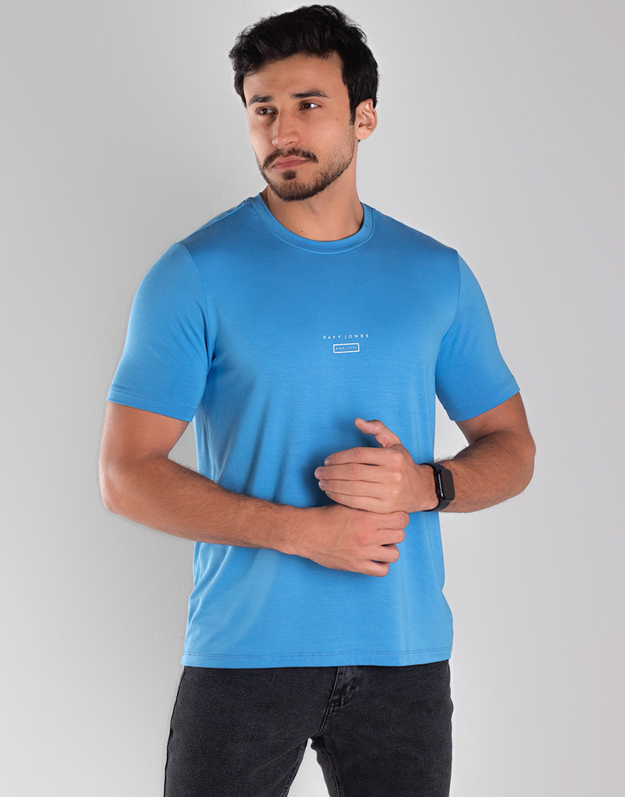 Davy Jones 10 1715 Camiseta Masculina Gola O High Level Tecido Flexivel – Cor Azul Claro 1