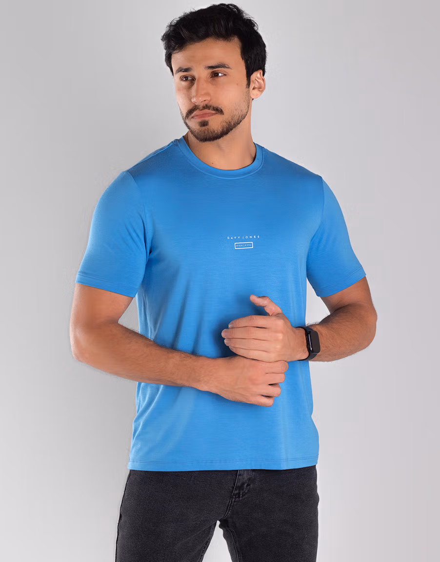 1715 Camiseta Masculina Gola O High Level Tecido Flexivel – Cor Azul Claro 1