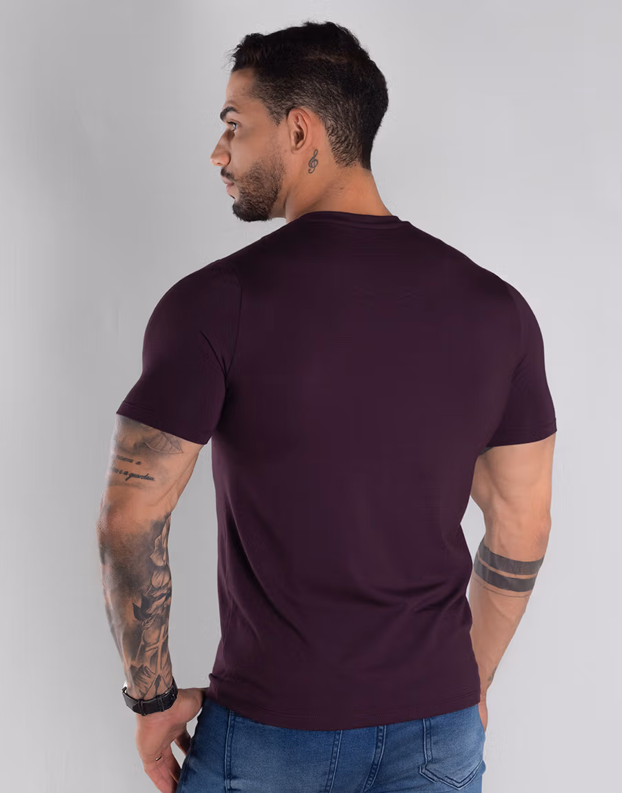Camiseta Masculina Gola O Anti Odor – Cor Roxo - Imagem 4