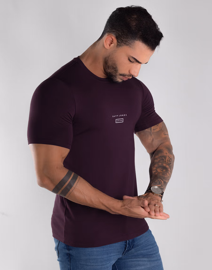 Camiseta Masculina Gola O Anti Odor – Cor Roxo - Imagem 5