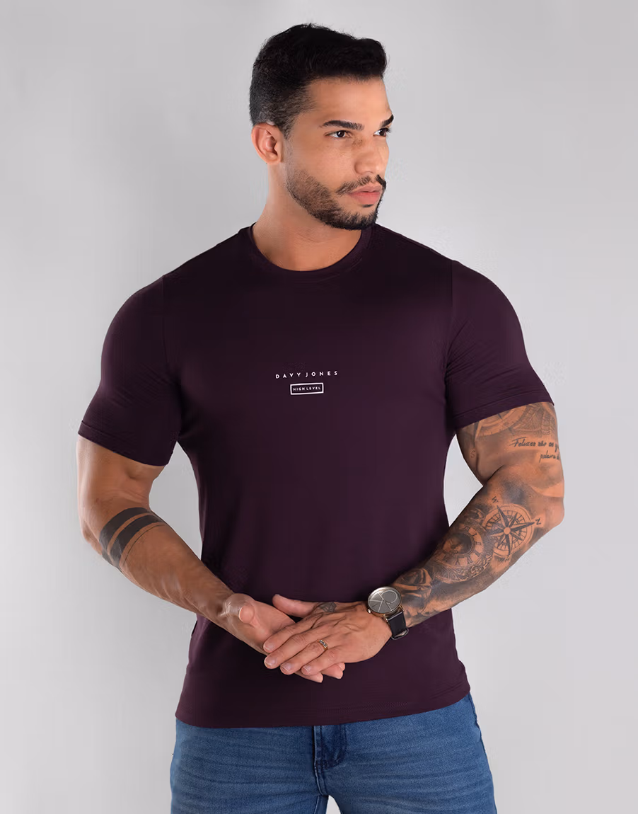 Camiseta Masculina Gola O Anti Odor – Cor Roxo - Imagem 6
