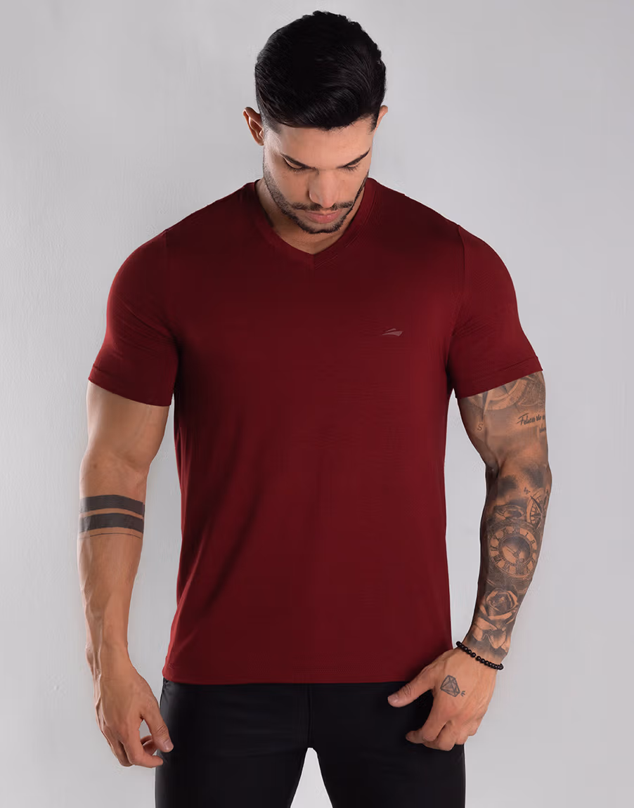 1468 Camiseta Basica Gola V Marsala Davy Jones 1