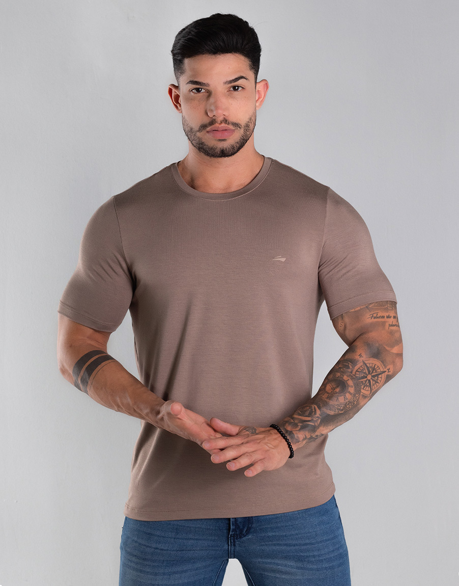 Camiseta Masculina Básica Com Elastano