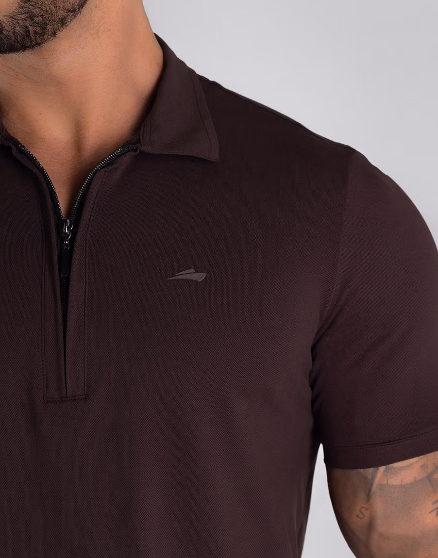 Gola Polo Pima Premium Conforto E Qualidade Superior – Cor Marrom - Imagem 2