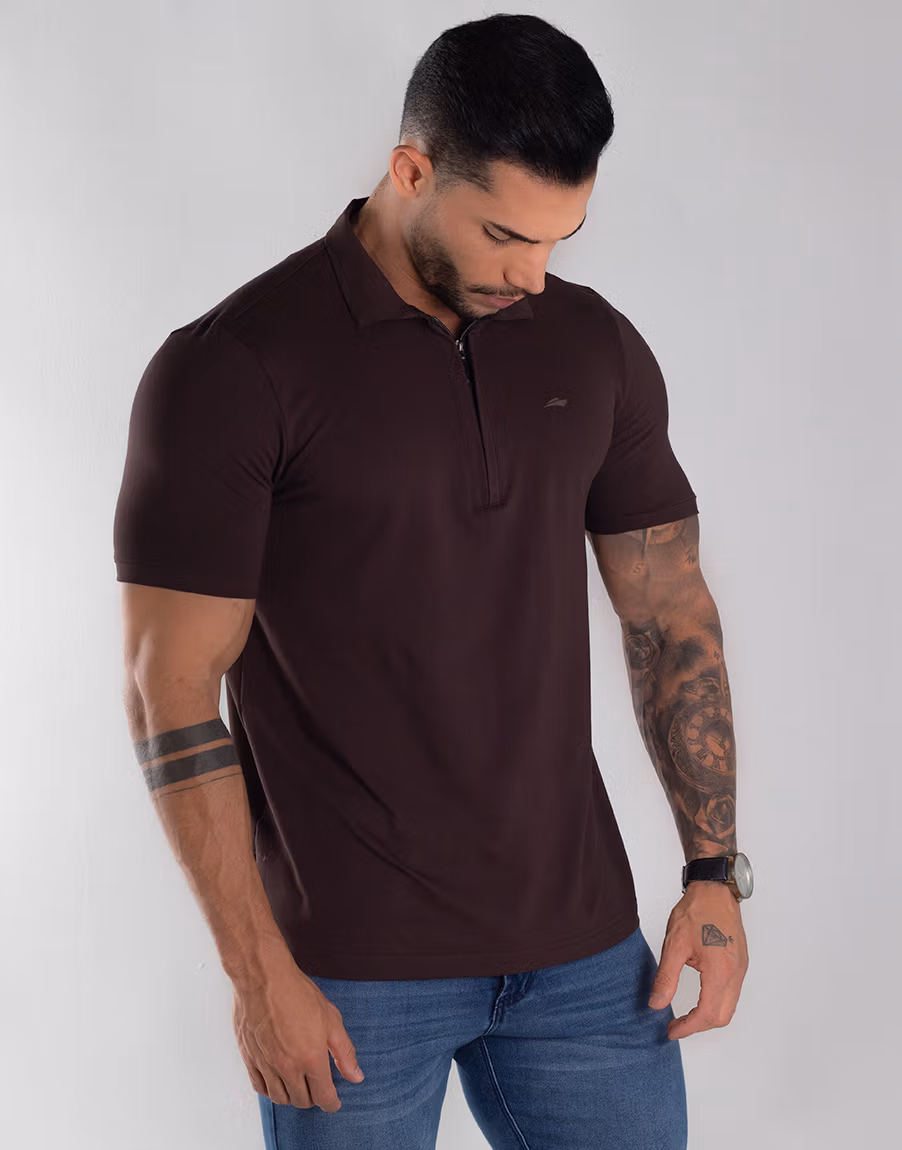Gola Polo Pima Premium Conforto E Qualidade Superior – Cor Marrom - Imagem 6