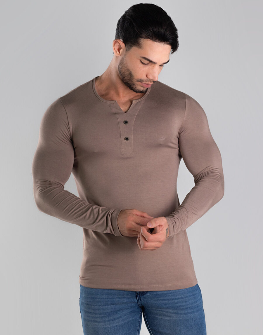 Henley Slim Fit Masculina