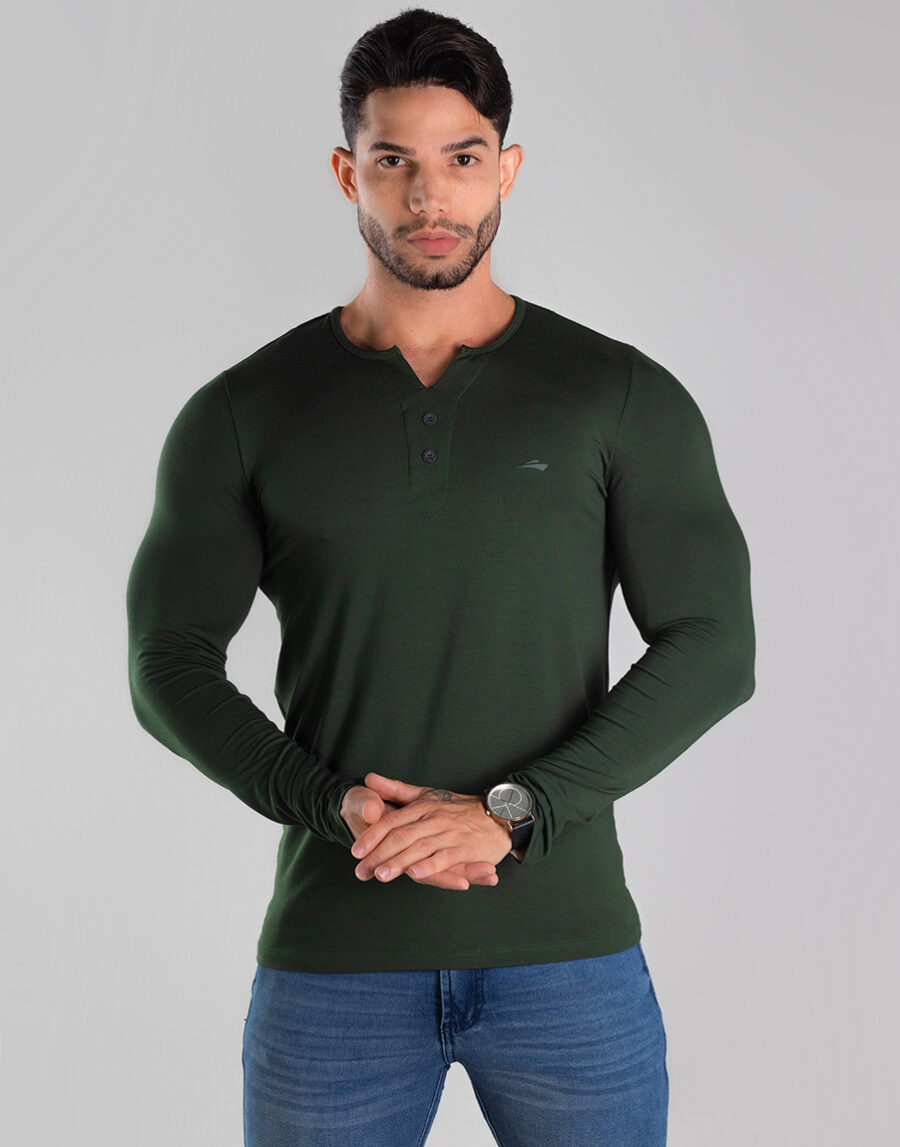 Henley Slim Fit Masculina