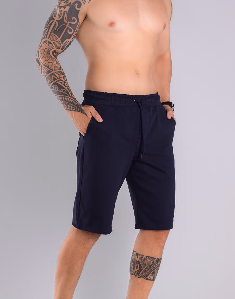 Bermuda Moletom Hera Com Algodão Premium - Cor Azul - Imagem 5