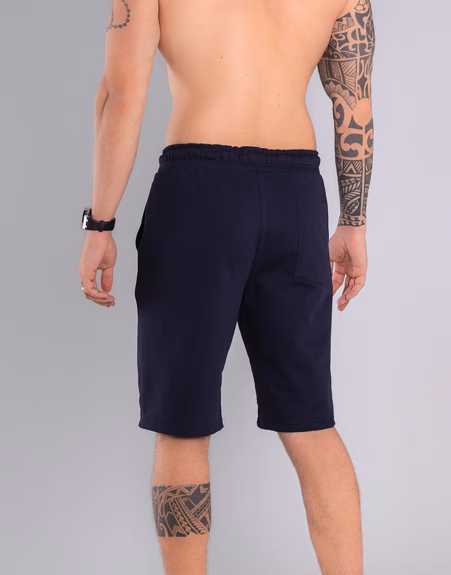 Bermuda Moletom Hera Com Algodão Premium - Cor Azul - Imagem 7