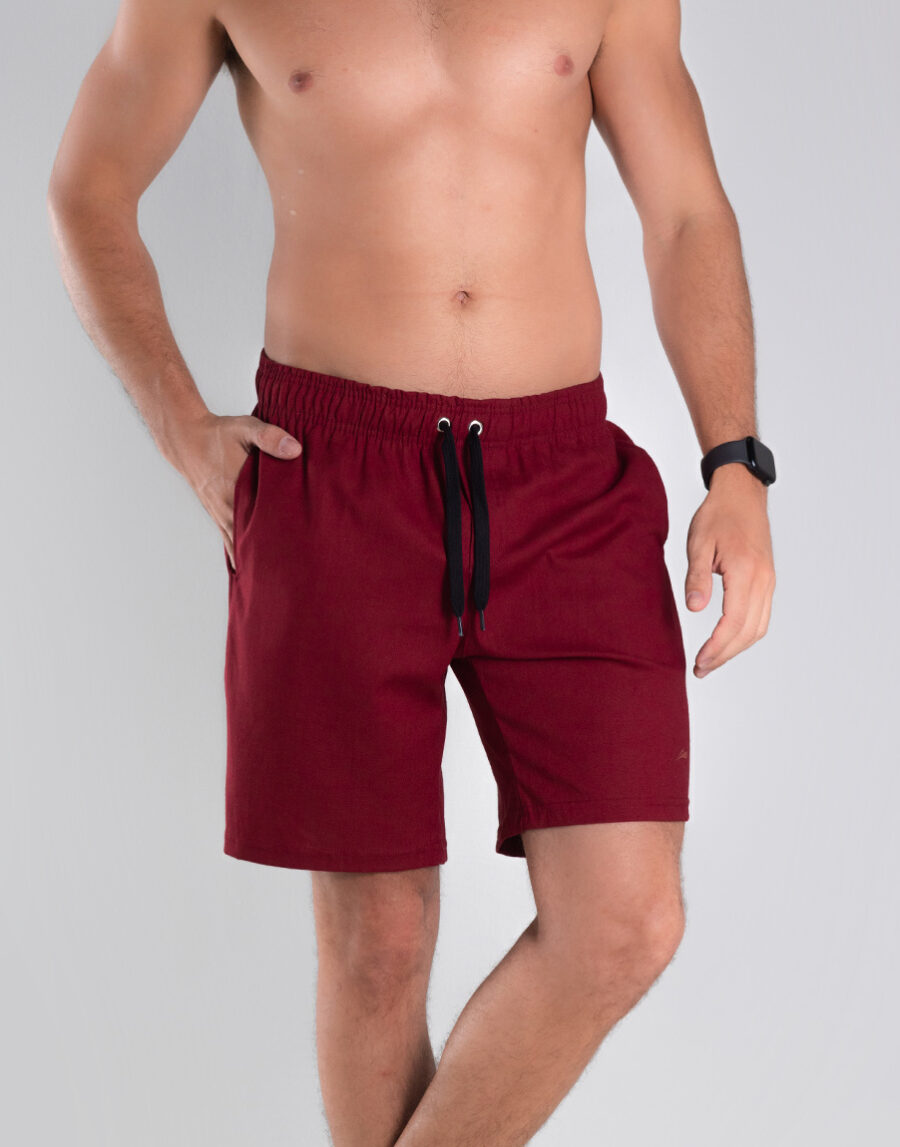 Bermuda Mauricinho Linho Premium Elegante com Elastano - Marsala