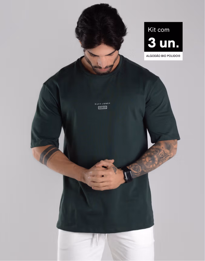 Kit 3 Camisetas Oversized