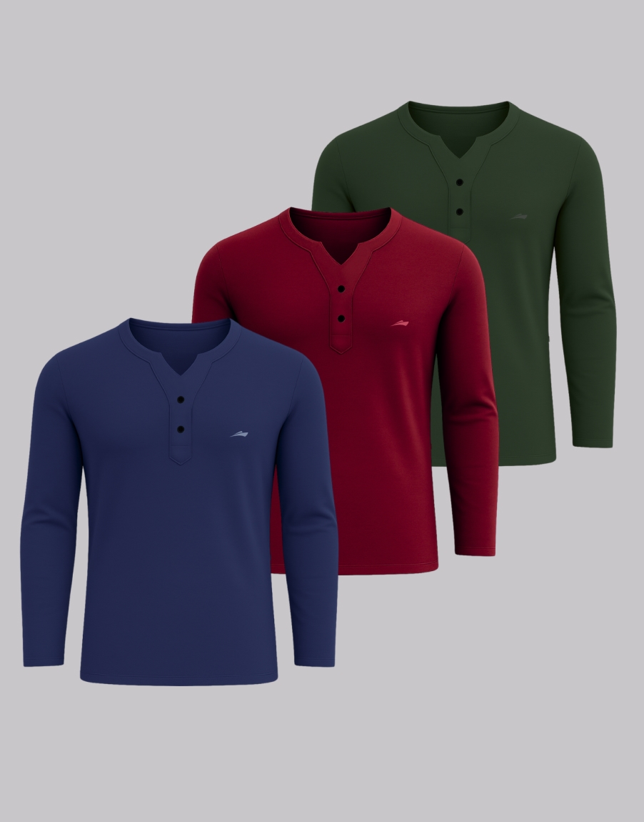 Henley - azul - marsala - verde