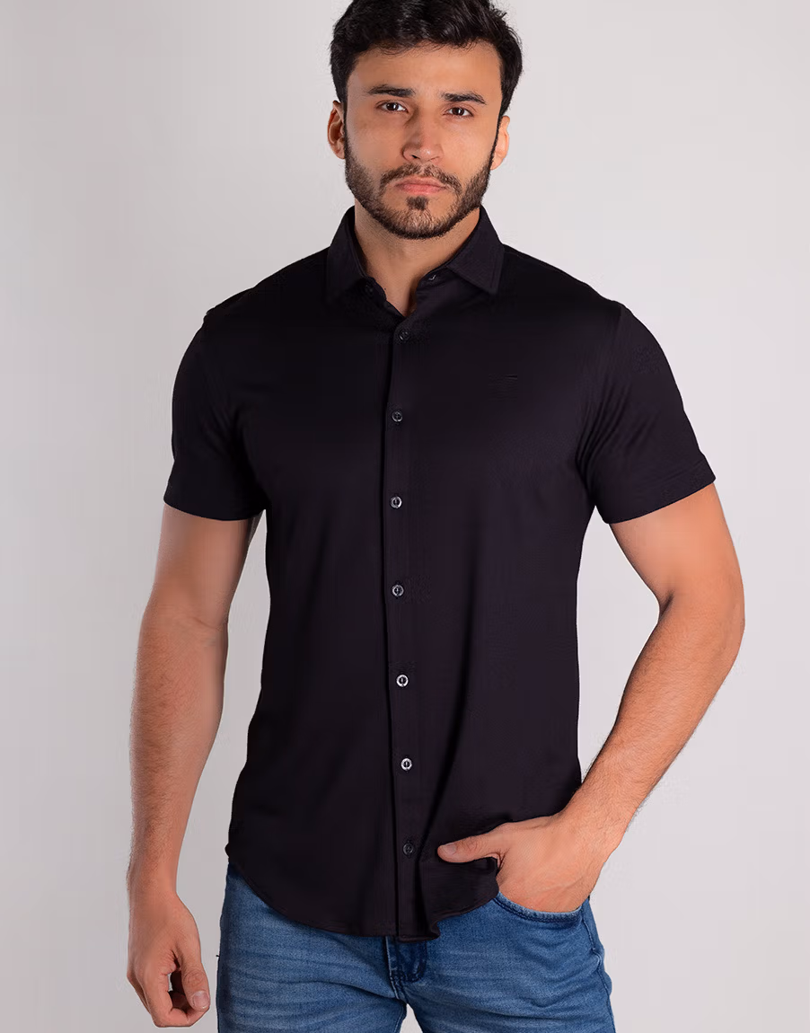 Camisa Masculina Slim Fit Conforto Em Malha Premium Pima