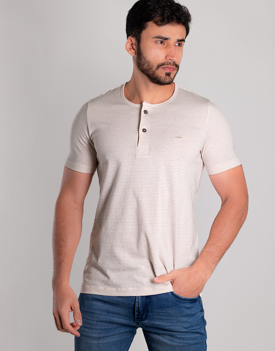 Henley Masculina Modelagem Slim
